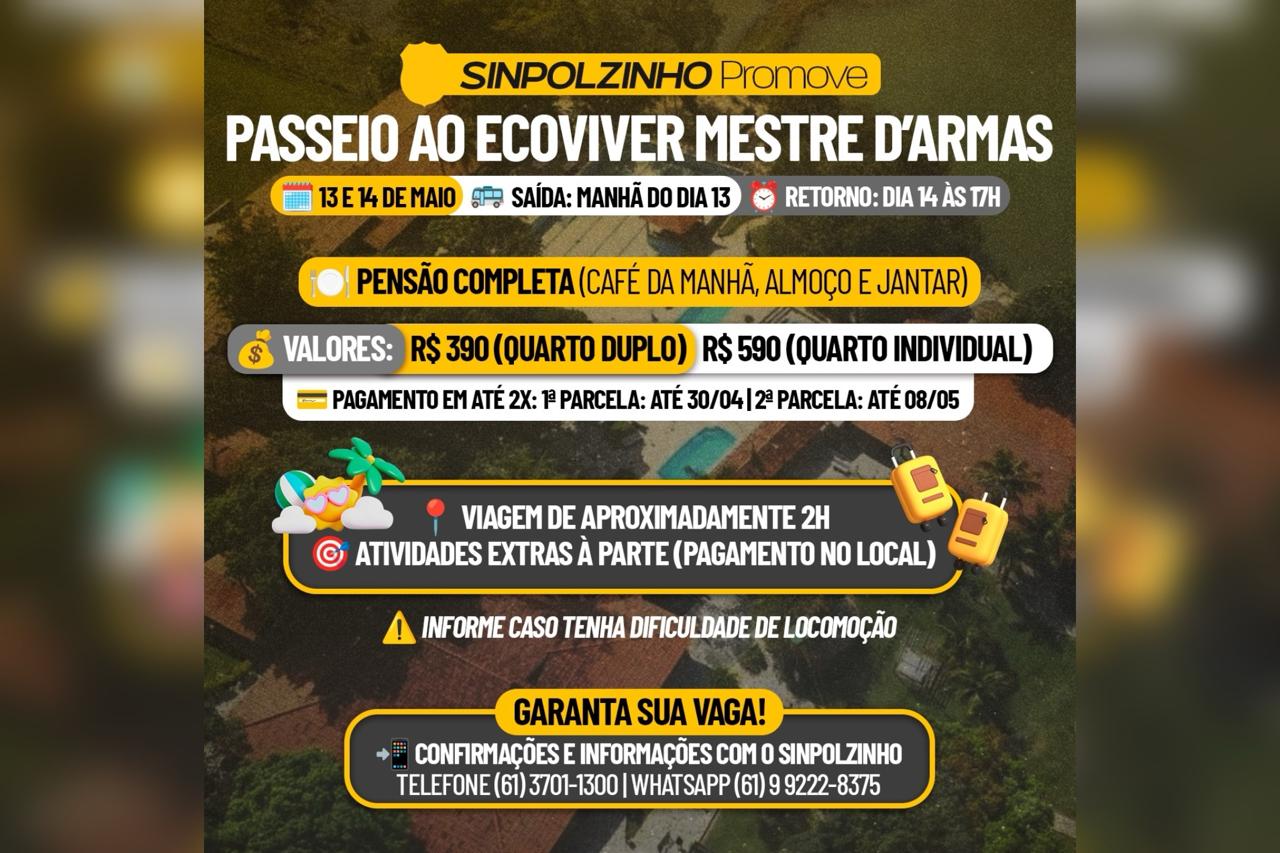 Passeio faz partes das atividades de integração promovidas pelo Sinpolzinho | Foto: Criação Sinpol-DF