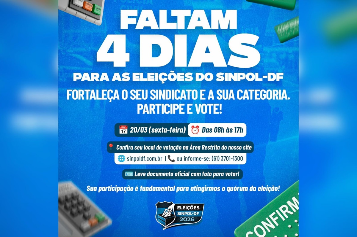 Confira o seu local de votação na Área Restrita do site | Foto: Criação Sinpol-DF