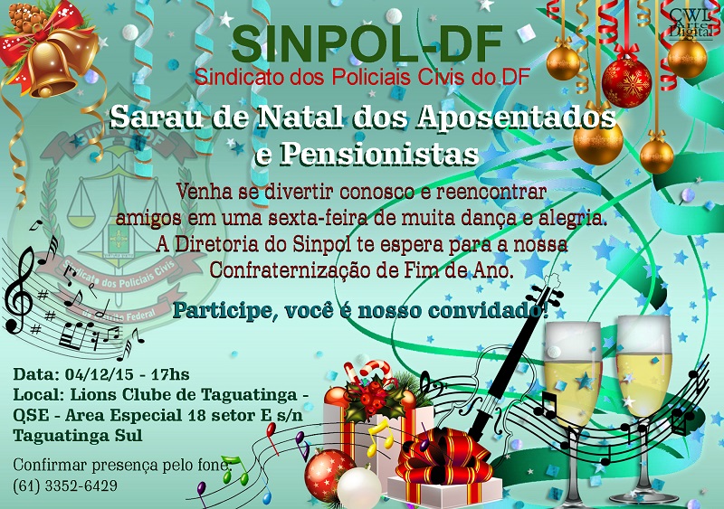 Sarau de Natal do Sinpolzinho nesta sexta, 04/12, mudou de local