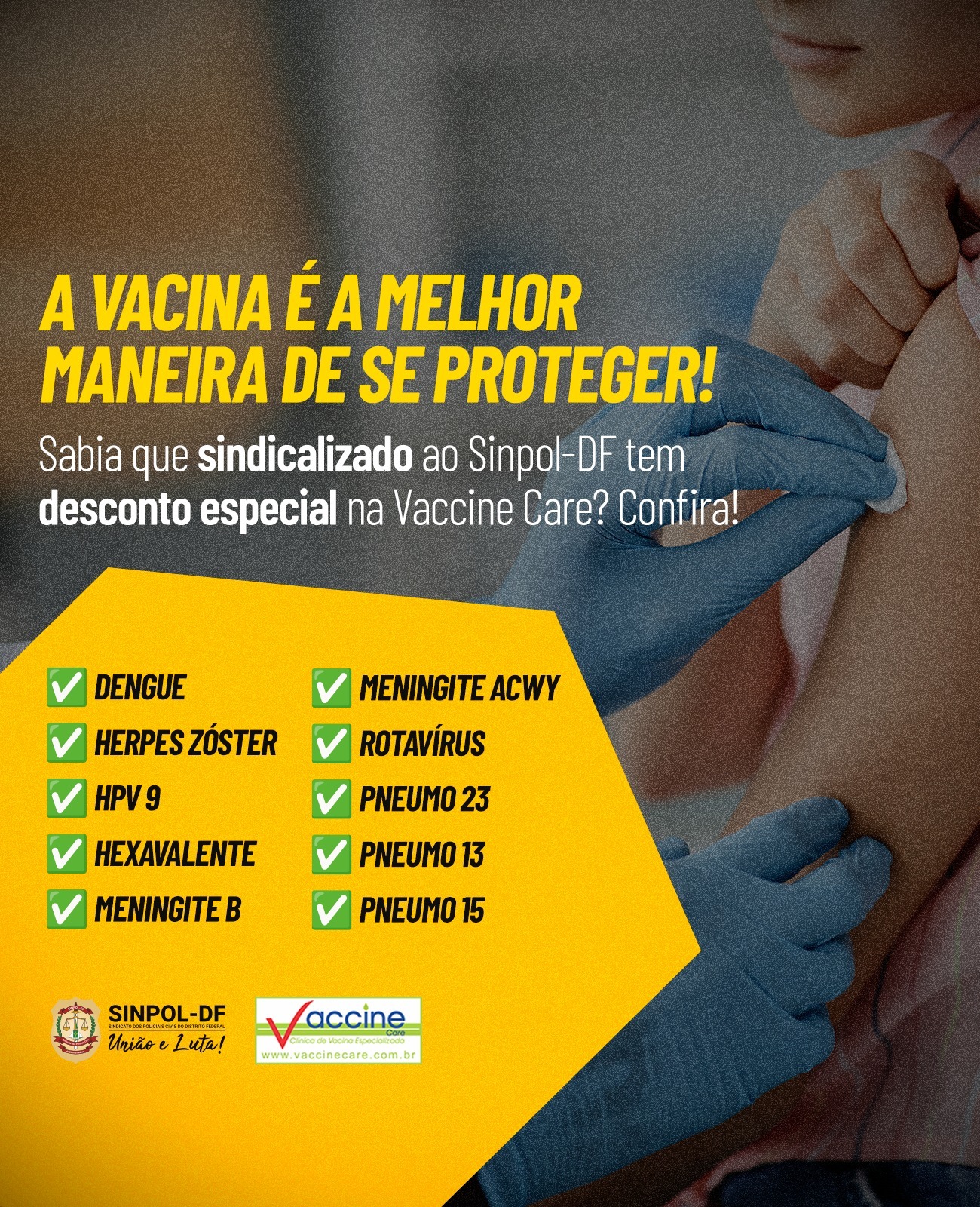 Vaccine Care realiza vacinação com desconto para filiados e família