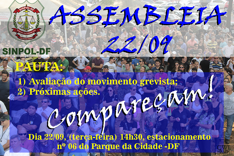 Assembleia desta terça ocorrerá no Parque da Cidade, às 14h30