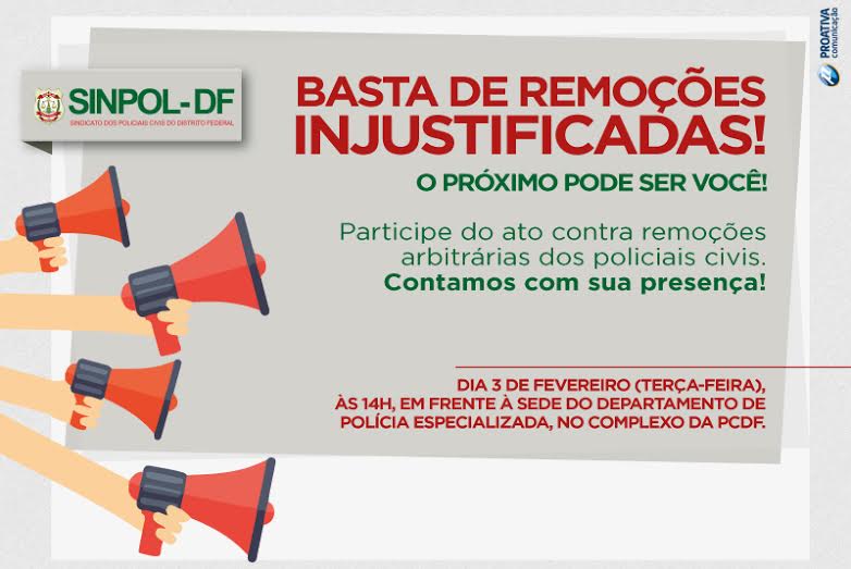 Sinpol-DF convoca categoria para manifesto no DPE