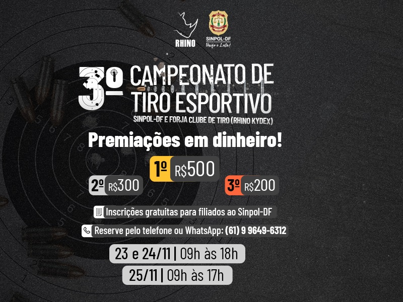 III Torneio de Tiro Esportivo Sinpol-DF e Forja Clube de Tiro celebra 35 anos do sindicato