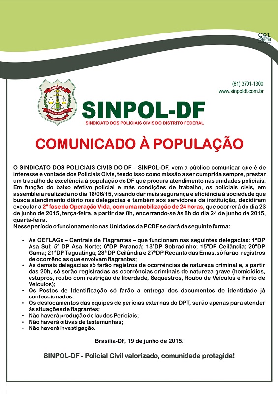 Comunicado à população sobre a 2ª fase da 