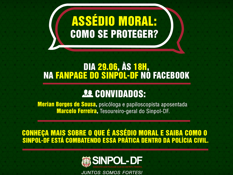 Assédio moral será discutido em transmissão no Facebook