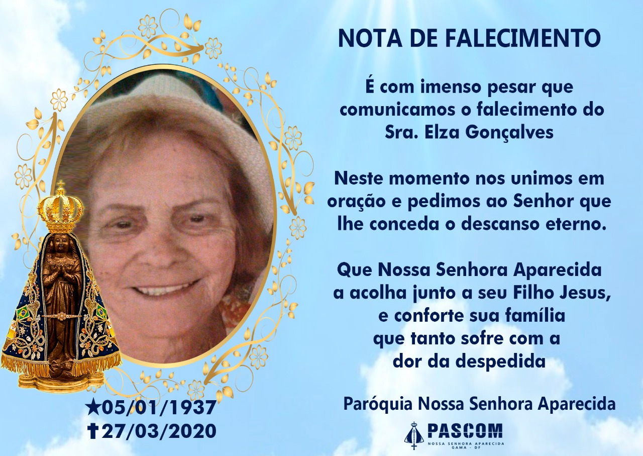 Nota de Falecimento - Elza Gonçalves