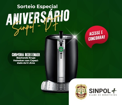 Clube de Benefícios Sinpol+ sorteará chopeira no aniversário do sindicato