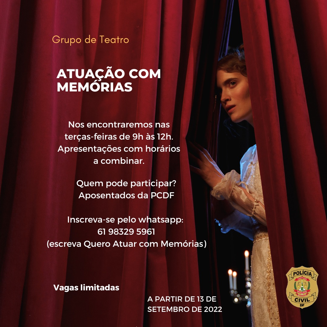 Policlínica abre vagas para aulas de teatro; aposentados da PCDF são público alvo