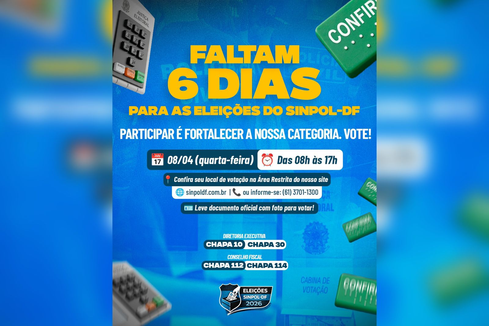 Estatuto estabelece quórum mínimo de 40% | Foto: Criação Sinpol-DF